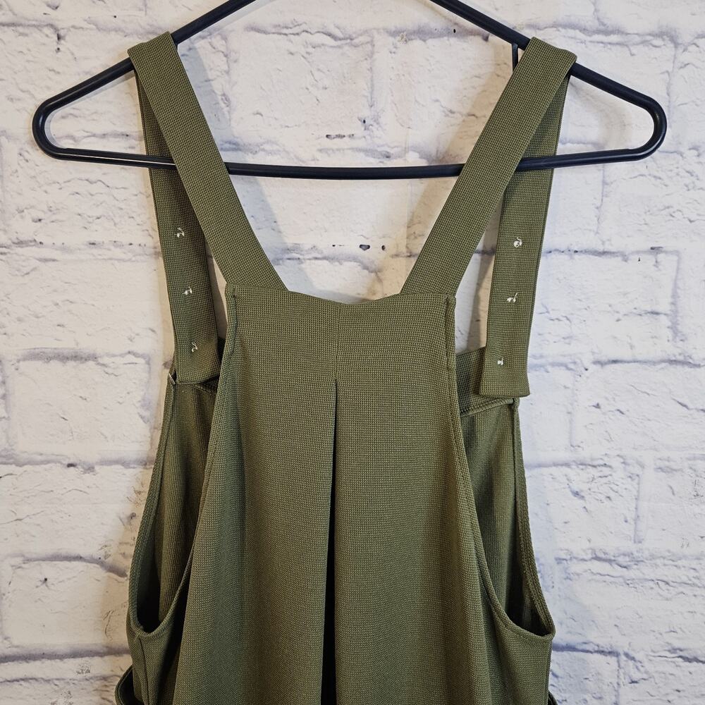HALARA Flex Adjustable Straps Draped Overall Jumpsuit Olive Pockets Size Small - Picture 5 of 8